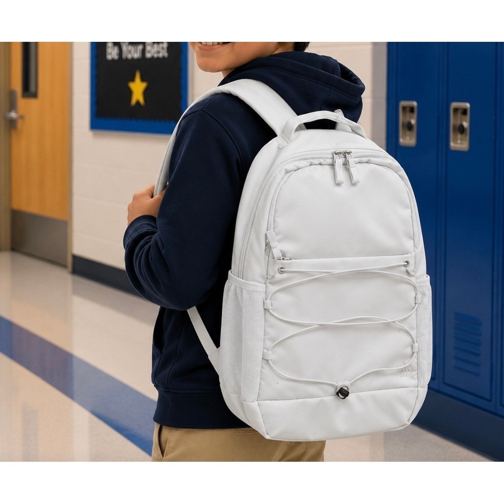 NWT Sporty Backpack Light Gray laptop sleeve Sporty Commuter bag Back To School